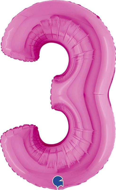 MAURY'S PALLONCINO MYLAR FUXIA "3" 26 POLLICI