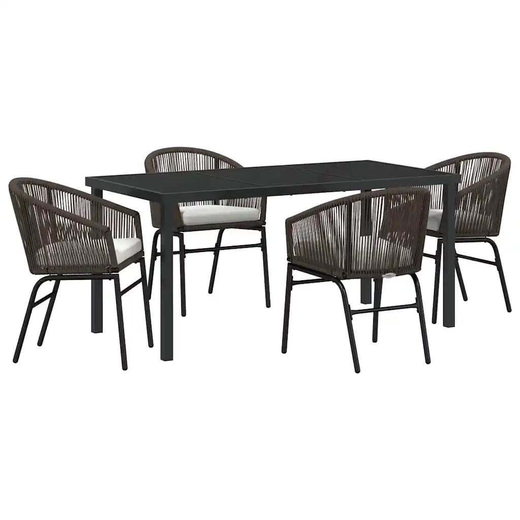 Set da Pranzo per Giardino 5 pcs Marrone 3379355