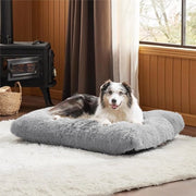 Letto per cani grande, materasso per cani con piumino rilassante, cuscino per cani con superficie antiscivolo, 88 x 58 cm, grigio