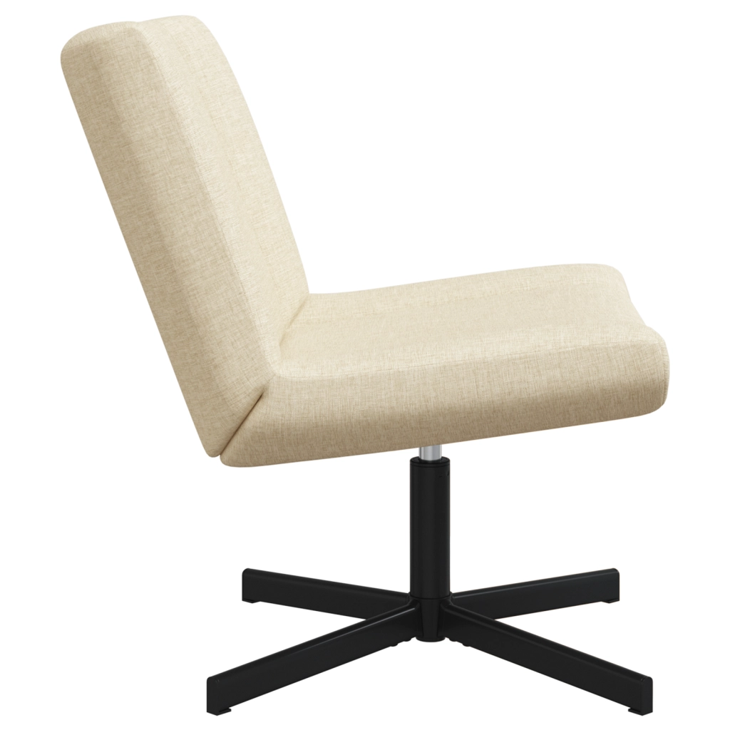 Sedia d'Accent Panna Tappezzeria in Poliestere, Base in Metallo
