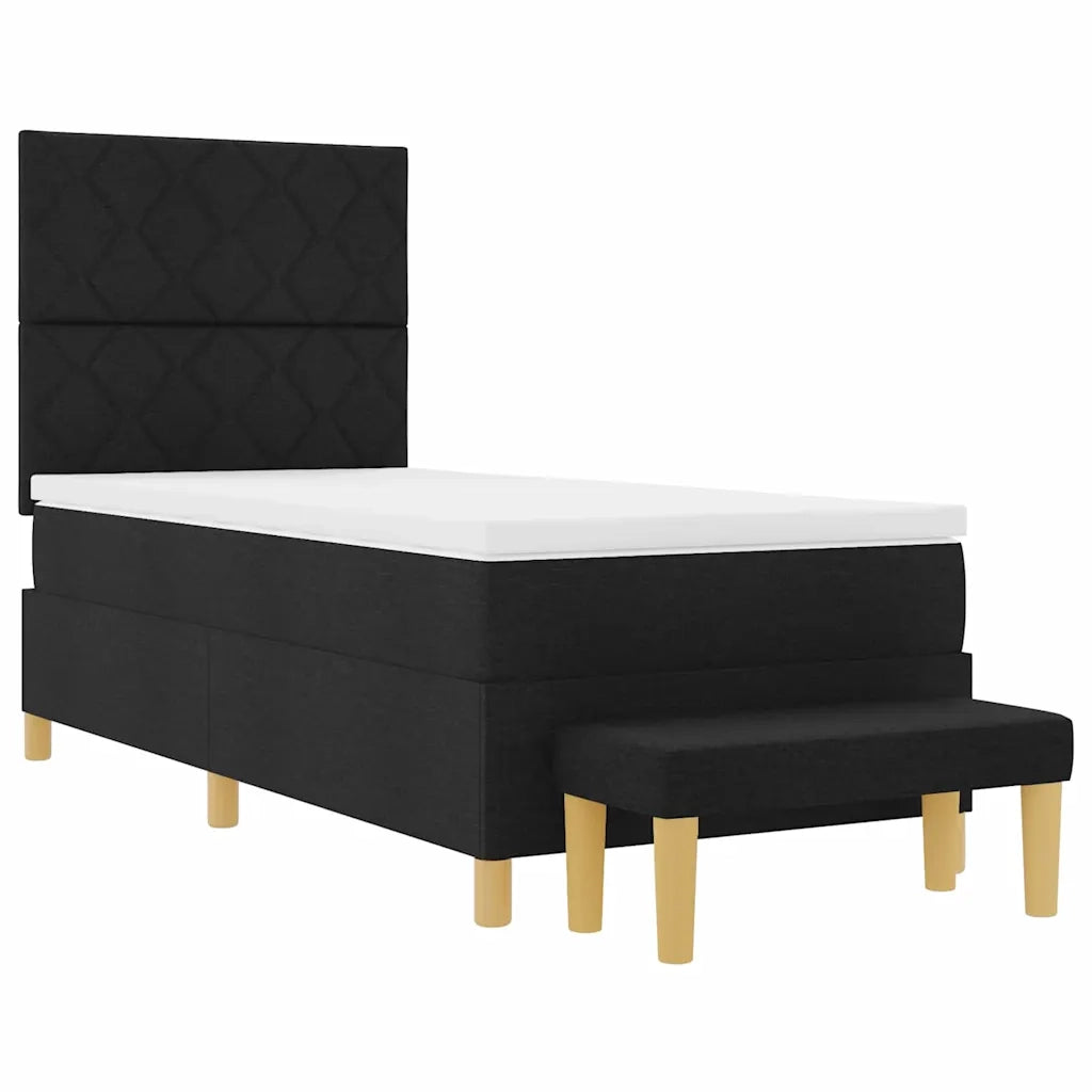 Letto a molle con materasso Nero 90 x 190 cm Tessuto 3344340