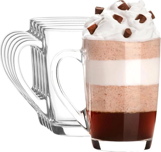Tazze da Caffè 350ml - Coppe da Caffè Lussuose per Espresso Cappuccino Latte e Tè - Resistenti al Calore Durature e Stilizie - Perfette per Casa Ufficio e Caffè - Tazze da Caffè di Alta Qualità - Set di 6 tazze da caffè set di 6
