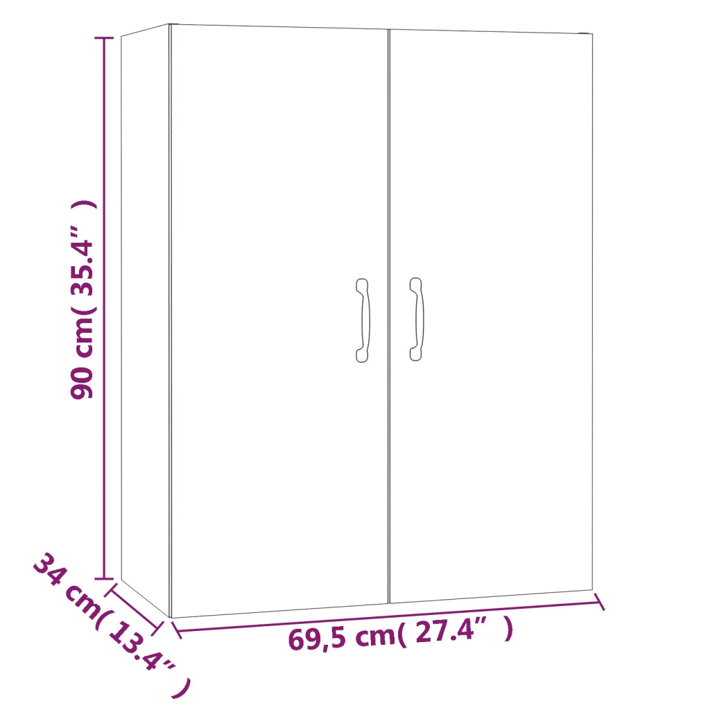 Mobile Pensile Rovere Fumo 69,5x34x90 cm in Legno Multistrato cod mxl 40543