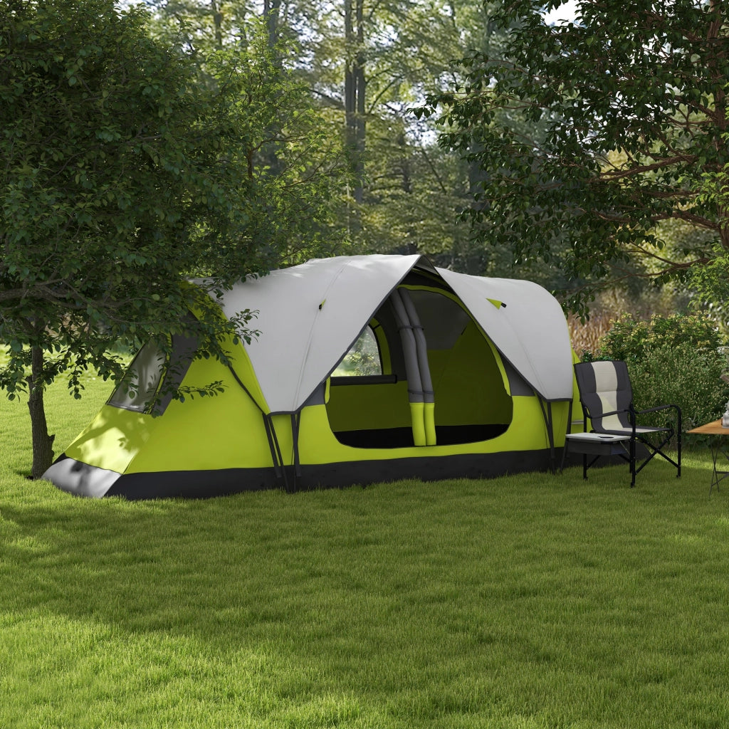 Tenda da Campeggio 6 Posti ¨C zephmum ¨C Verde Poliestere 450x215x180 cm
