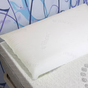 Set di 2 guanciali Prezzemolo, Cuscino per letto, Poggiatesta imbottito, Cuscinetto per camera da letto, Made in Italy, 70x40 h14 cm, Bianco