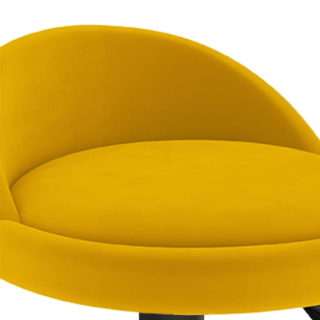 Sgabello da Bar Giallo in Velluto 333597