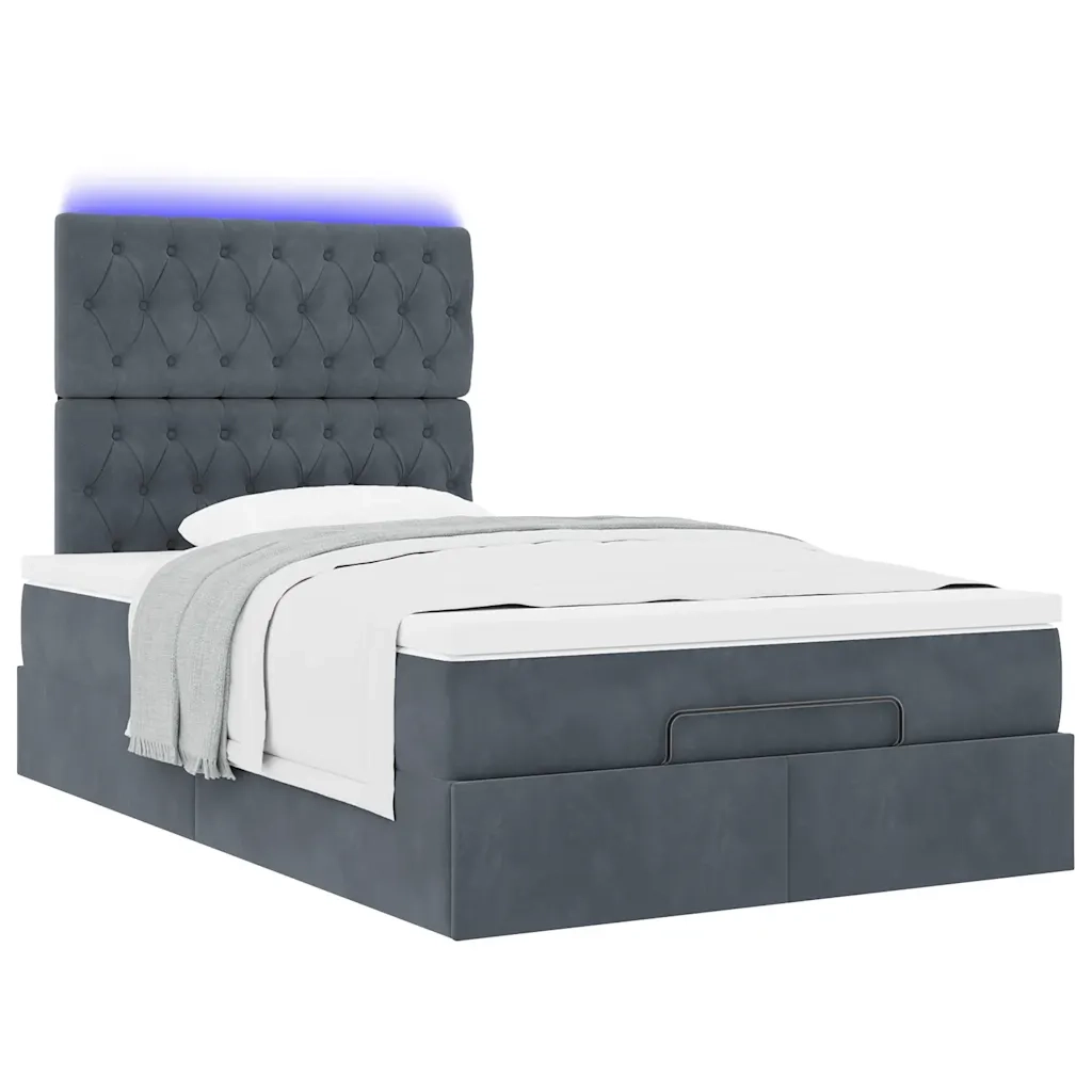 vidaXL Struttura Letto Pouf con Materassi 80x200 cm Velluto