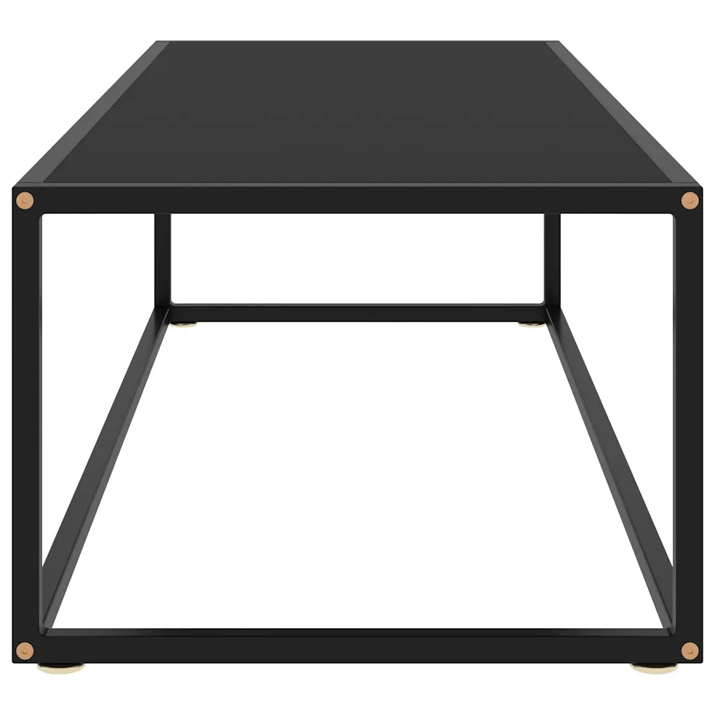 Tavolino da salotto | Tavolino da caff¨¨ | Tavolino da Soggiorno Nero con Vetro Nero 120x50x35 cm