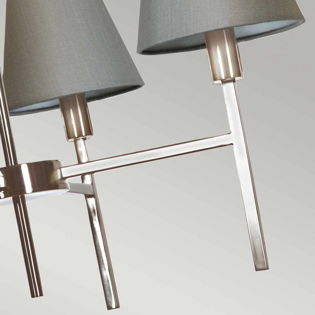 Lampadario Lucerne con paralumi nichel spazzolato 4xE14 Elstead