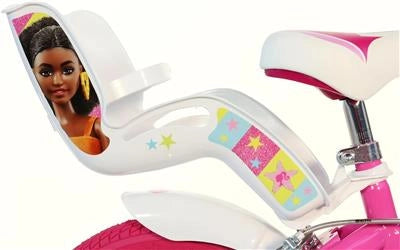 BICICLETTA BARBIE DA 16" CON ROTELLE IN COLORE BIANCO E ROSA PER BAMBINA