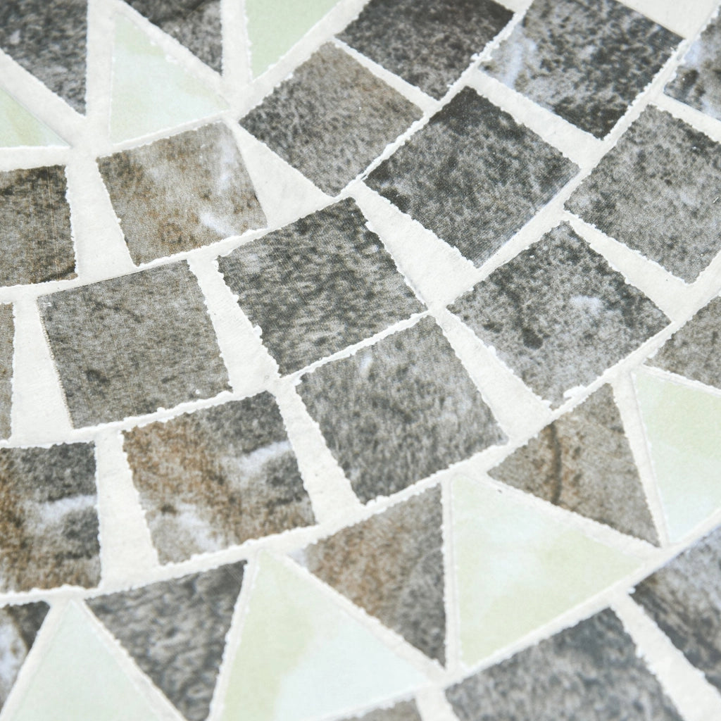 Tavolino da Giardino Ø60x71 cm in Metallo con Mosaico Nero