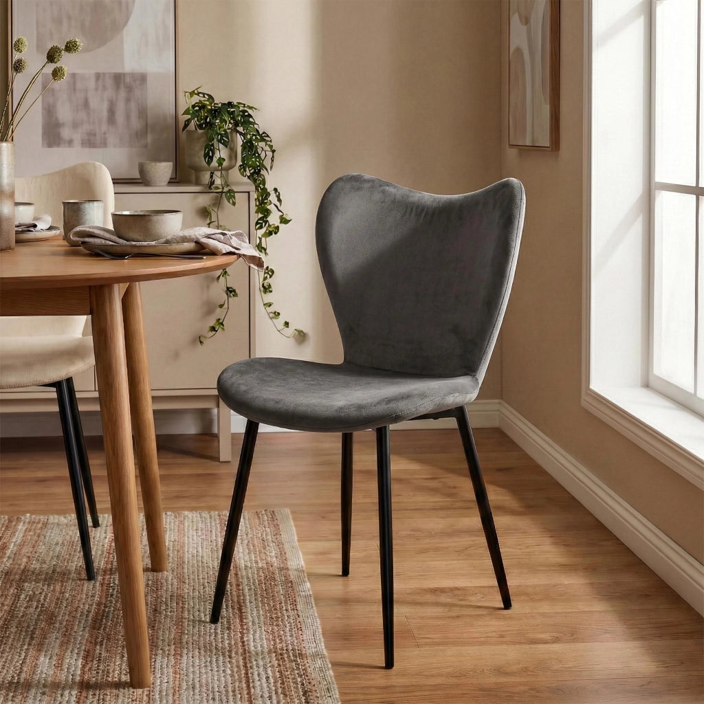 Sedia da pranzo in velluto Maika 4