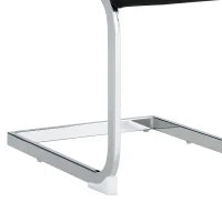 Set di 2 Sedie moderne per sala da pranzo, con schienale alto, in PU e tessuto, per Cucina e ufficio, Nero