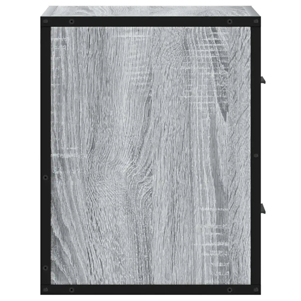 Comodino a Muro Grigio Sonoma 40x31x39,5 cm