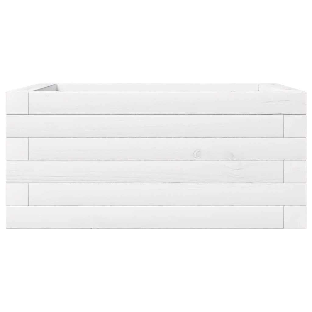 Fioriera rialzata per piante fiori terrazza giardino 50 x 50 x 23 cm legno di pino massiccio bianco 02_0037629