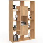 IDMarket - Libreria COLETTE con 11 scomparti e 2 scomparti JULIETTE effetto doghe 143 cm