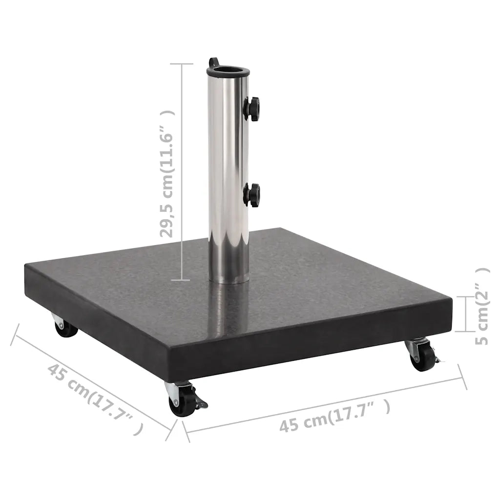 Base per Parasole in Granito 30 kg Quadrata Nera CFW6190613