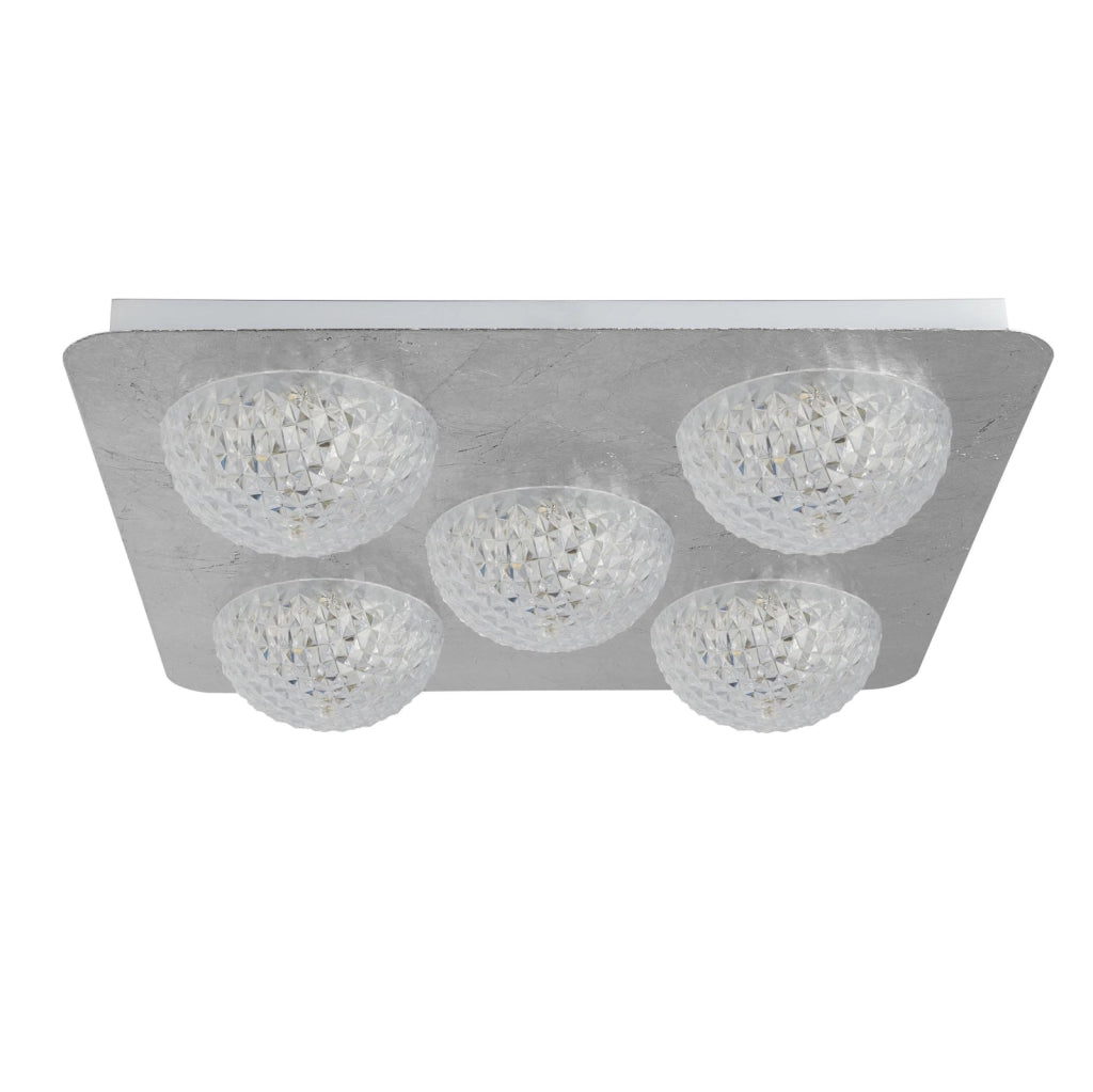 Plafoniera Celestia Acciaio Argento Policarbonato Bianco Led 6,5W 3000K