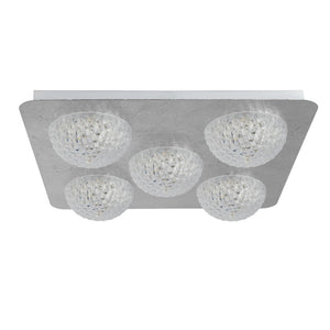 Plafoniera Celestia Acciaio Argento Policarbonato Bianco Led 6,5W 3000K