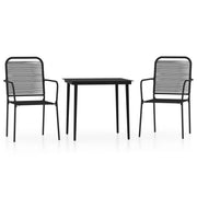 Set da pranzo da giardino per esterni 3 pezzi nero 02_0013648