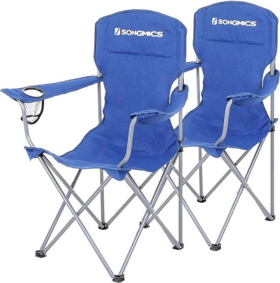 Set di sedie da campeggio - 2 pezzi - sedie da campeggio trasportabili - sedie da campeggio pieghevoli - sedie da campeggio leggere - sedie da giardino - blu - 76 x 51,5 x 95,5 cm (L x B x H)