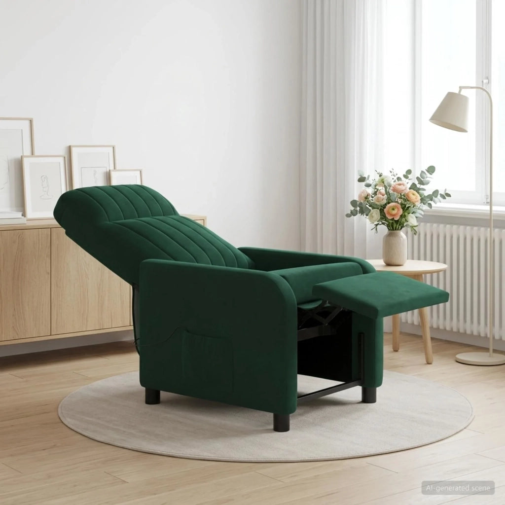 Divano Sedia-Poltrona Massaggiante Verde Scuro Velluto (V)