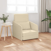 Divano Letto 2 in 1 Panna 65x80x83 cm Tessuto