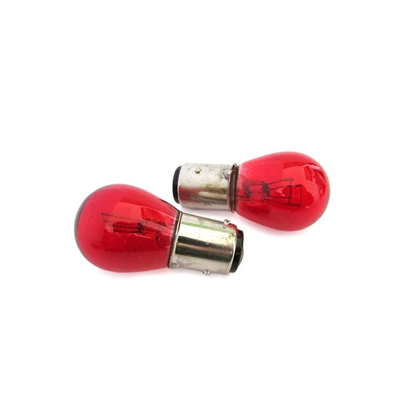 Blister 2 Lampade Alogene PR21/5W BAW15D 12V Rosse Compatibile con Philips 12495 CP