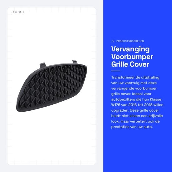 Voorbumper Grille con Prestazioni Migliorate - Copertura Grille - Aspetto Stilistico - Aspetto Sportivo - Alta Qualità - Adatto per Classe W176 2016-2018 - Grillebezel