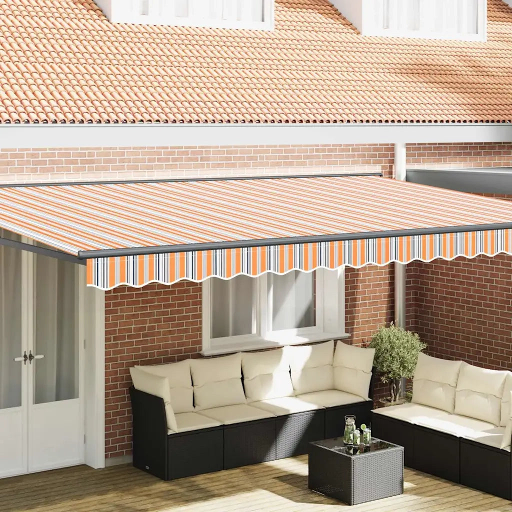 vidaXL Tenda Retrattile Striscia Multicolore 500x300 cm Tessuto