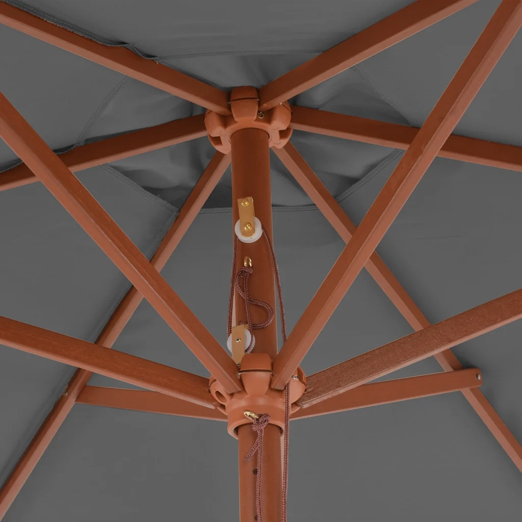 Ombrello | Parasolne da Esterni con Palo in Legno 270 cm Antracite