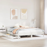 Letto senza Materasso-Struttura Letto Bianco 180x200 cm Legno Massello di Pino 881102