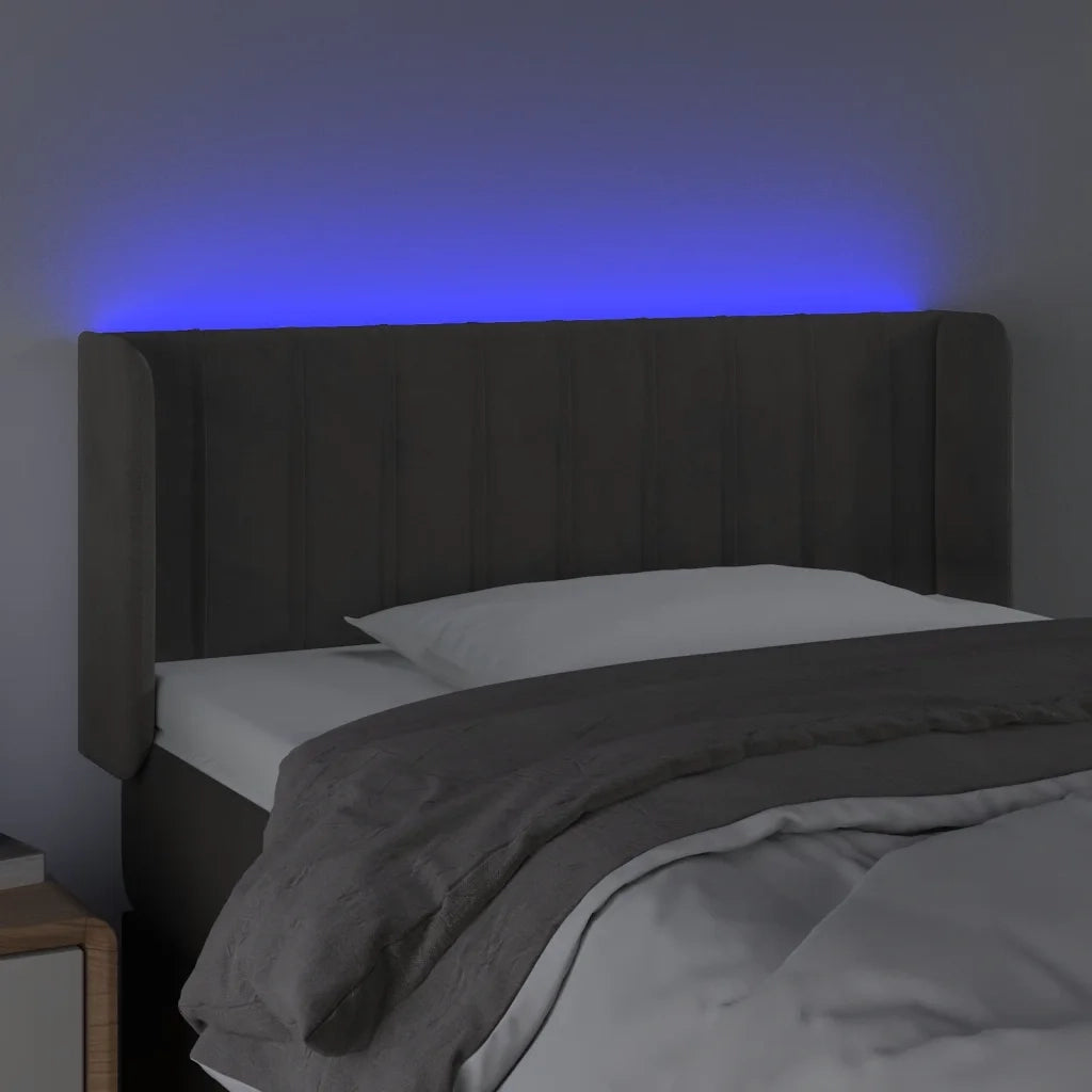 Testiera a LED Grigio Scuro 93x16x78/88 cm in Velluto 3123511