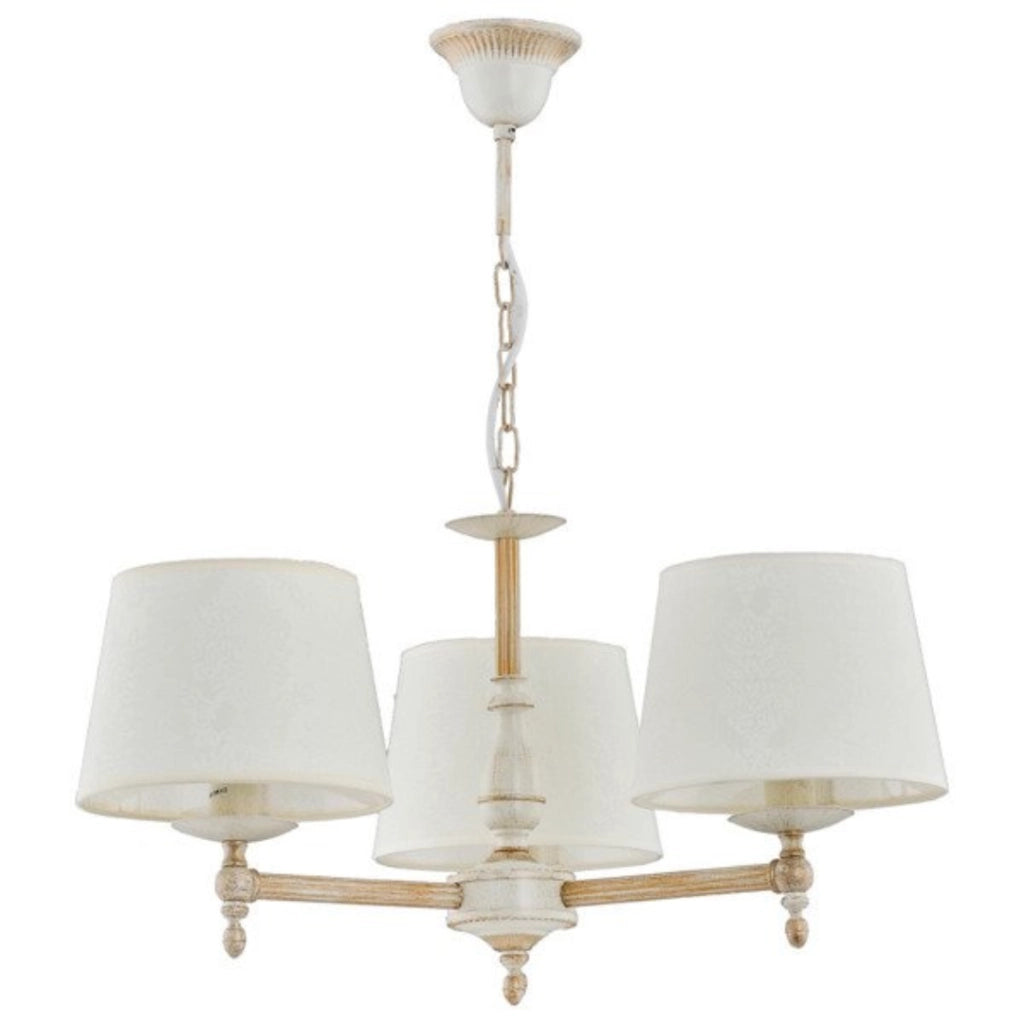 Lampadario sospensione classico Roksana Alfa 3xE14 Ø55 bianco