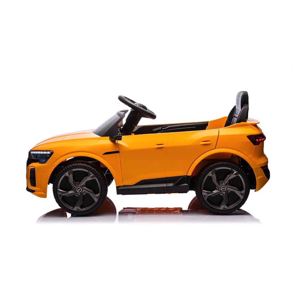 Macchina Elettrica per Bambini 12V Licenza Ufficiale Audi SQ8 E-Tron con Telecomando e Sedile Pelle Giallo