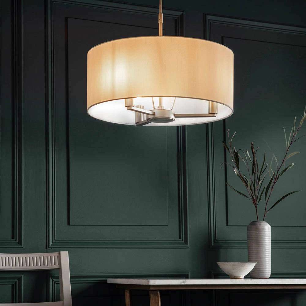 Lampadario Daley Endon 3 luci nichel opaco E14 bianco