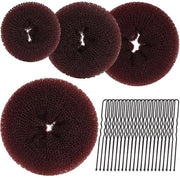Set di 4 Forme per Panini in forma di Donut con 20 Spilli di Capelli
