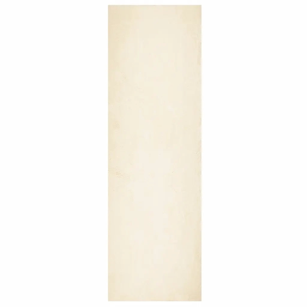 Tappeto a Pelo Corto HUARTE Morbido e Lavabile Crema 80x250 cm 375035