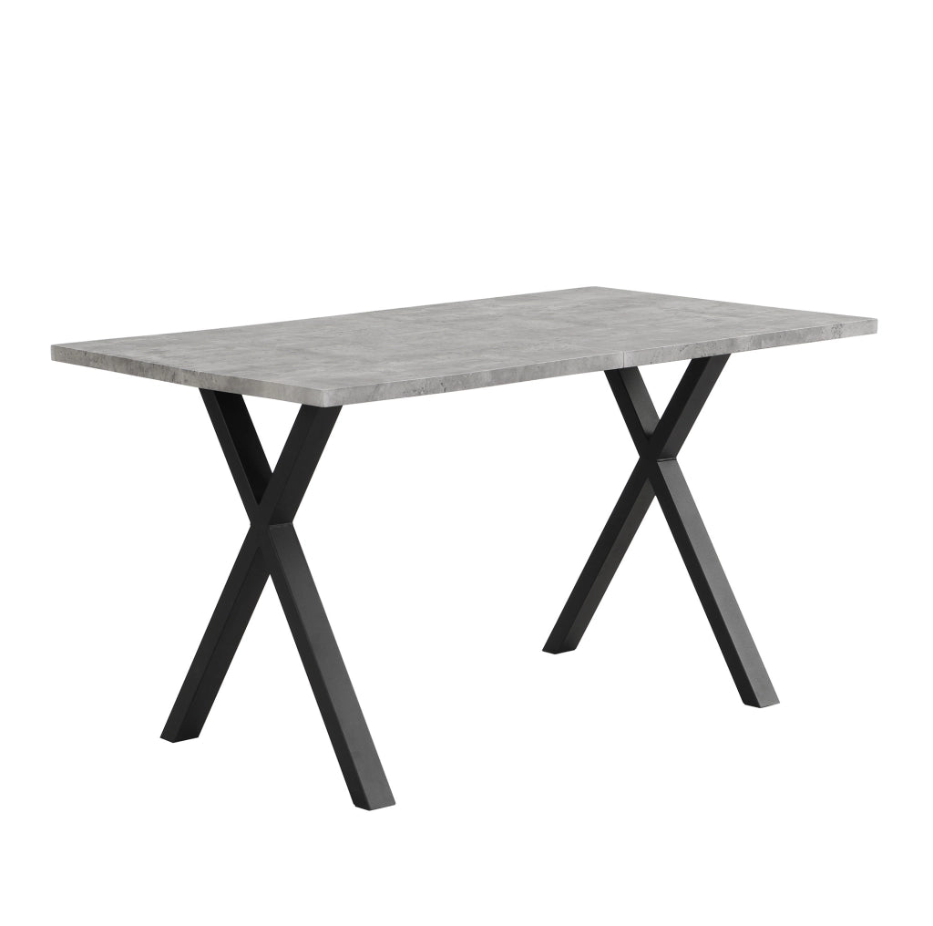 Tavolo moderno in MDF e metallo grigio e nero con gambe incrociate