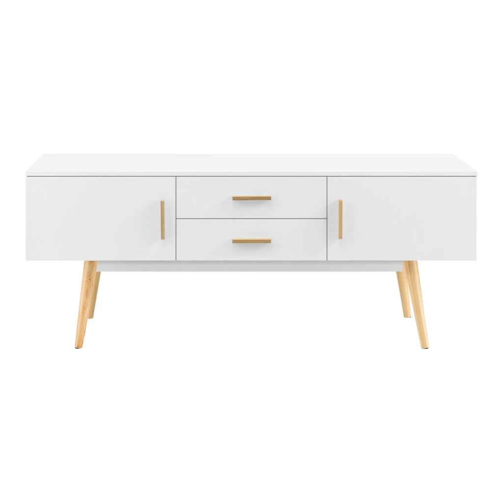 Mobile Porta TV Alavus con 2 Cassetti 140x40x56 cm - Bianco [en.casa]