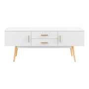 Mobile Porta TV Alavus con 2 Cassetti 140x40x56 cm - Bianco [en.casa]