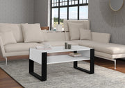 Tavolo Tavolino da caffè con doppio ripiano 110x48Hx60