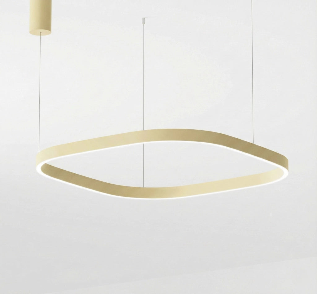 Lampada a Sospensione CRISEIDE S/1G Q - 80W LED 3000K Dimmerabile in New Beige, Struttura in Alluminio, Diffusore in Silicone - Gealuce