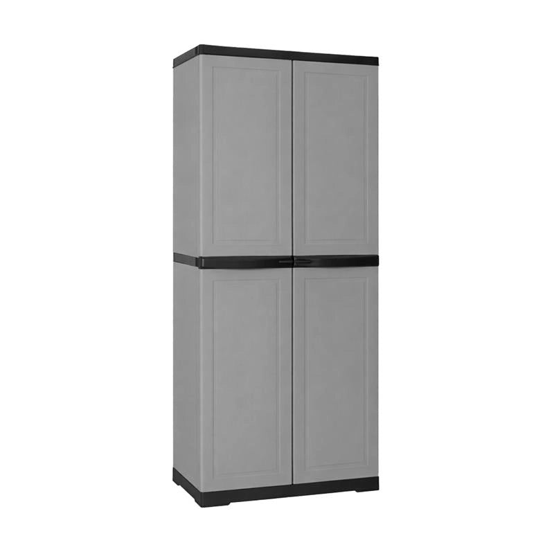 ARMADIO SLIM FOTINCISO IN RESINA CON 3 RIPIANI REGOLABILI E PREDISPOSIZIONE LUCCHETTO - COLORE GRIGIO DIMENSIONE 65X45X178H CM