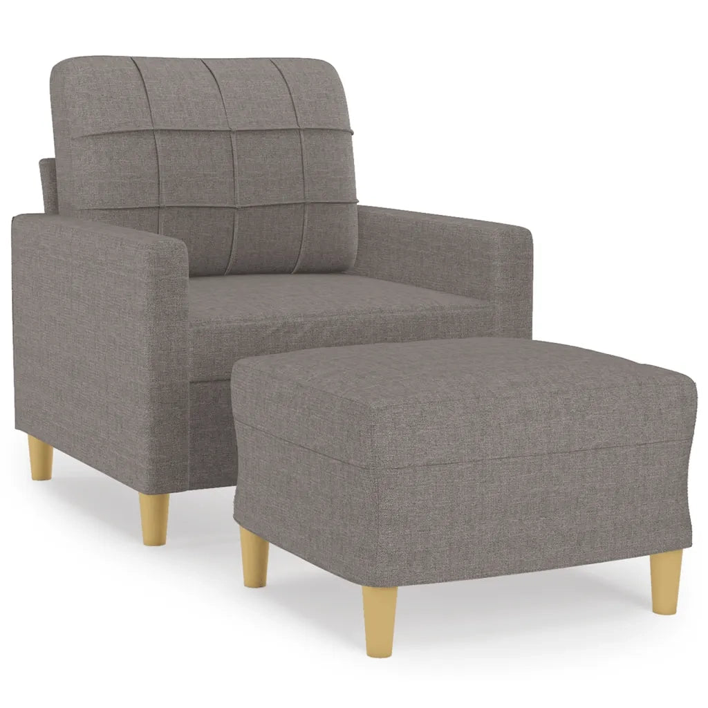 Divano Sedia-Poltrona con Poggiapiedi Tortora 60 cm in Tessuto 992447