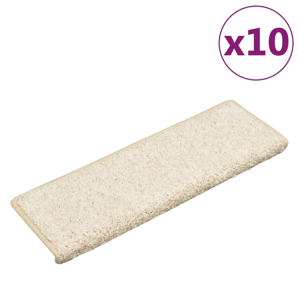 Tappetini per scale 10 pz | Gradini per Scale 65x21x4 cm bianchi con bordo rettangolare