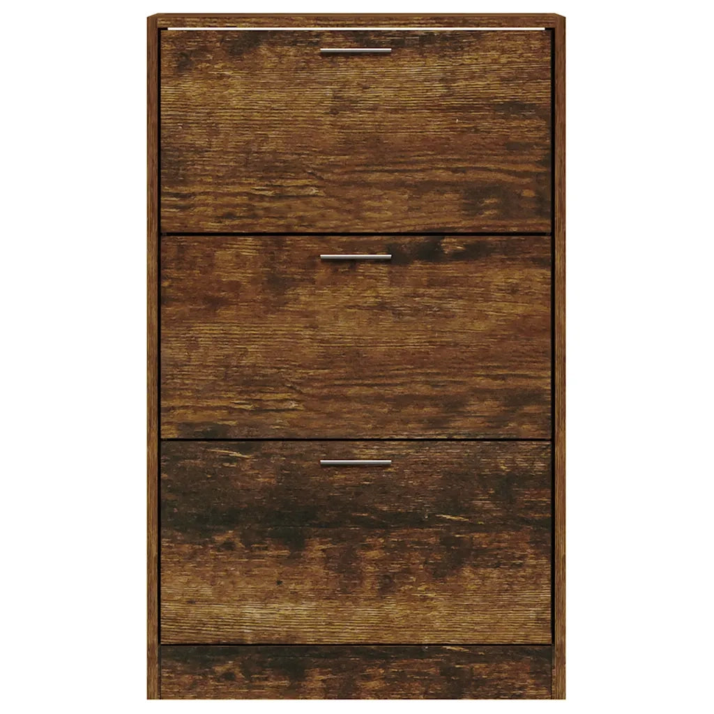 Scarpiera Rovere Fumo 63x24x103 cm in Legno Multistrato 342555