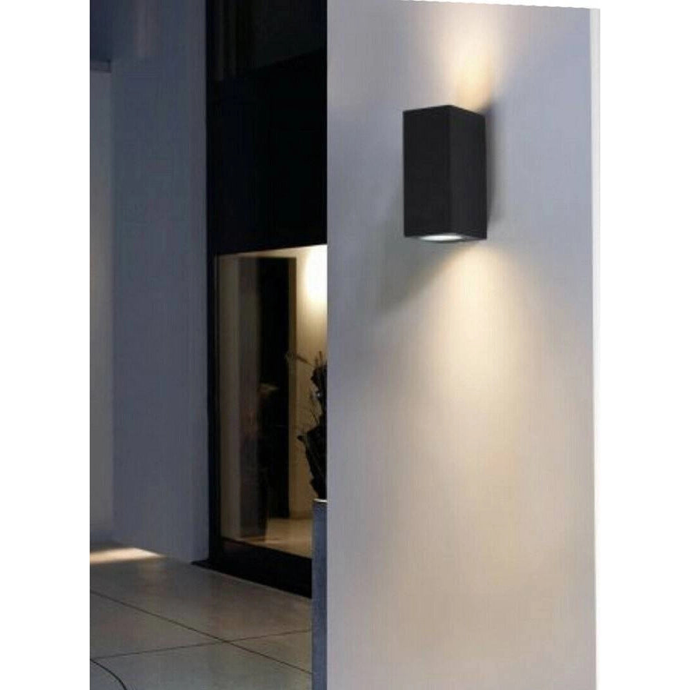 Trade Shop - Applique Parete Doppia Emissione Attacco Gu10 Lampada Moderna Es55 Up & Down Ip65 -