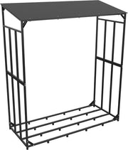 Rack per legno - Raccogli legno - Raccogli legno all'aperto - Rack solido - Nero - Metallo