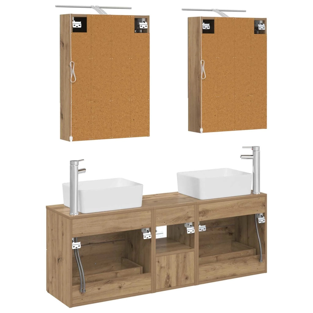 Set di mobili per il bagno 5 pcs Rovere Artigianale 3406846
